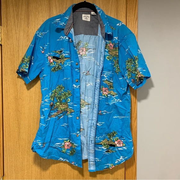 Rebel James & Charli Men's Hawaiian Print Button Up - Size Large - Picture 1 of 6
